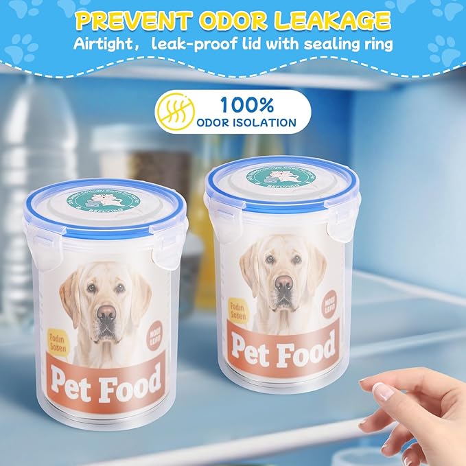REFLYING Canned Cat Food Storage Lids,Reusable Airtight Can Cover Pet Food Sealer, Keeps Dog Food Storage Container Food Fresh, Cat Food Container Eliminates Odor, Easy To Use With SUS 304 Spoon