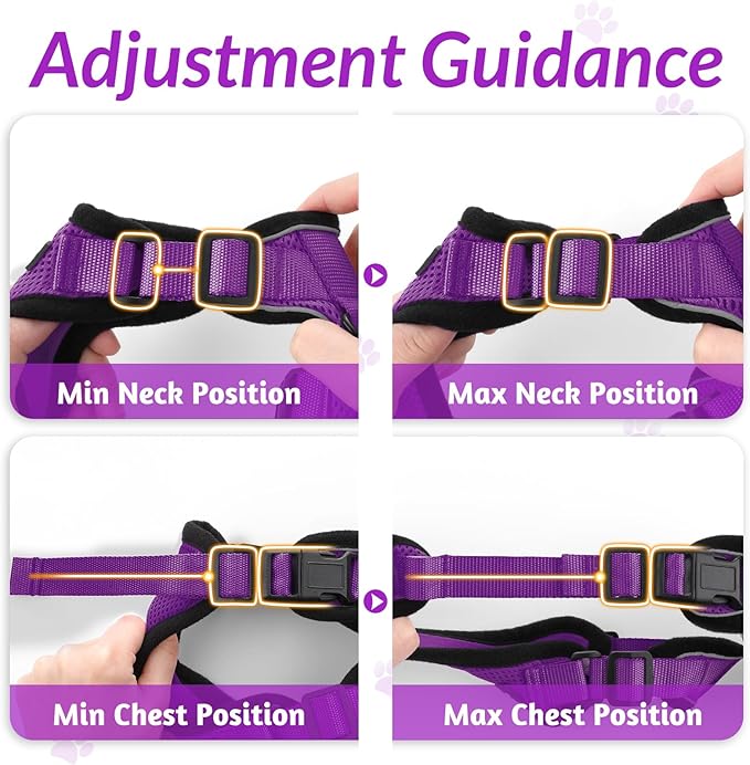 rabbitgoo Cat Harness and Leash for Walking, Escape Proof Soft Adjustable Vest Harnesses for Cats, Easy Control Breathable Reflective Strips Jacket, Purple, XS