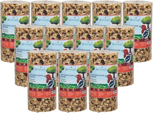 JCs Wildlife Premium Bird Seed Small Cylinder with Hole (Woodpecker Blend)