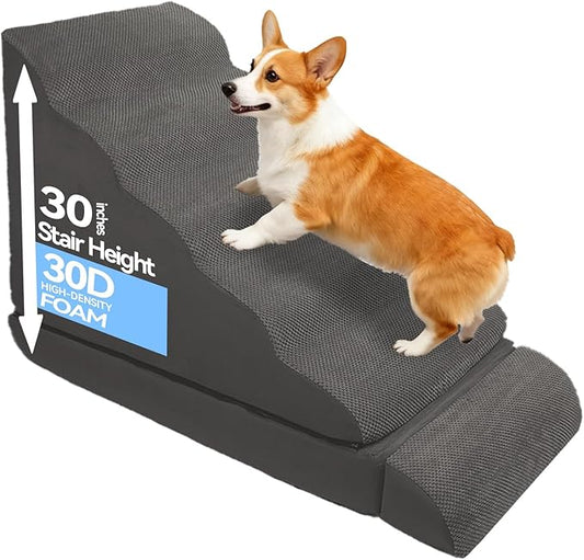 Dog Stairs & Steps for High Beds 30-36 Inches Tall for Small Dogs, LitaiL Pet Stairs/Steps for Beds 30 Inches High, Non-Slip Dog Ramps for Older Cats