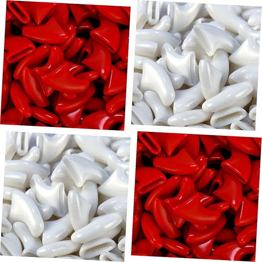 zetpo 80 pcs Cat Claw Covers | Cat Nail Caps | with Adhesives and Applicators (S, Red, White)