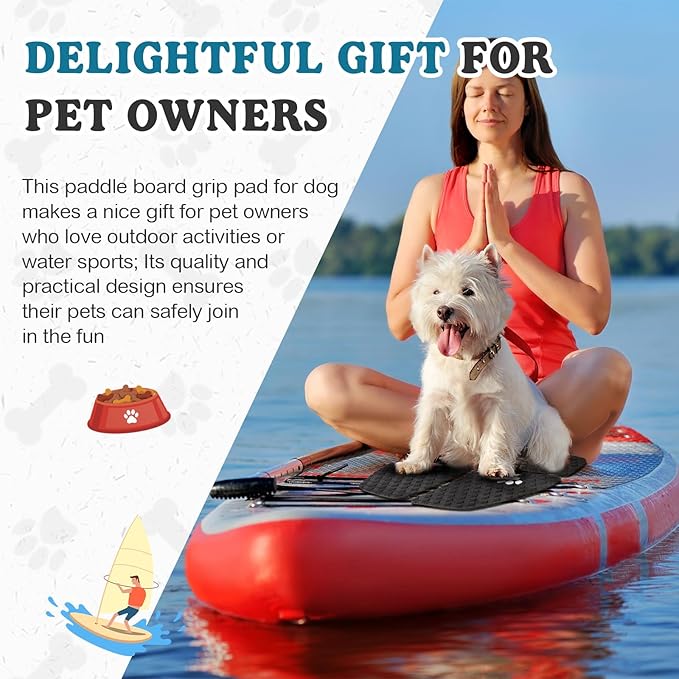 Dog Traction Pad Dog Paddle Board Kayak Accessories 21.2 x 15.3 Inch Non Slip Deck Grip Mat Surfboard Traction Good Grip EVA Foams for SUP Skimboard Paddleboard Surfboard