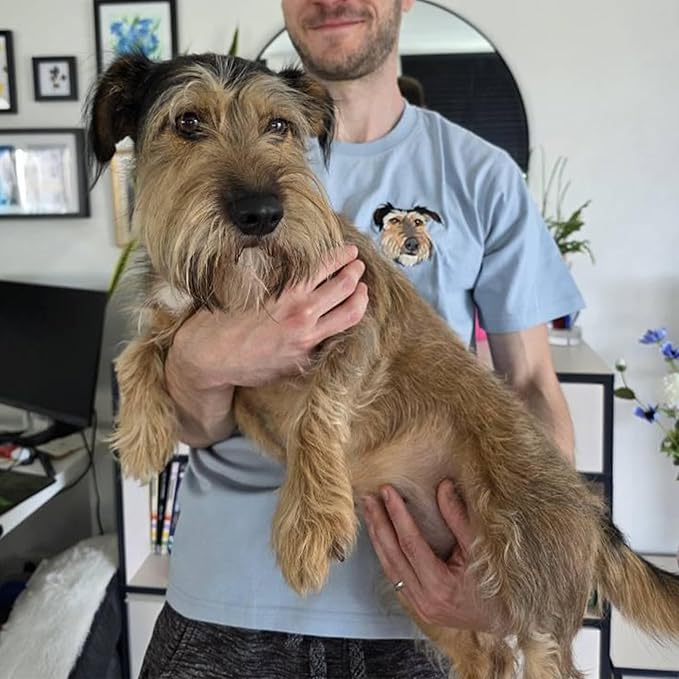 GODMERCH Customized Pet Embroidered Sweatshirt, Custom Dog Face Embroidered Sweatshirt, Dog Mom Sweater