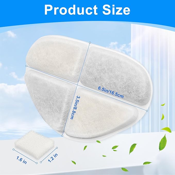 6+6 Pack Filter & Pump Sponges Dog Water Fountain Filters Replacement Compatible with FEELNEEDY 7L/1.8Gal Drinking Water Fountains(FN-W05), Cat Fountains Filter for Pet Automatic Bowl Dispenser