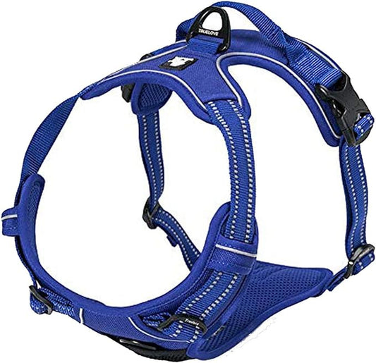 TRUE LOVE Adjustable No-Pull Dog Harness Reflective Pup Vest Harnesses Comfortable Control Brilliant Colors Truelove TLH5651(Royal Blue,XL)