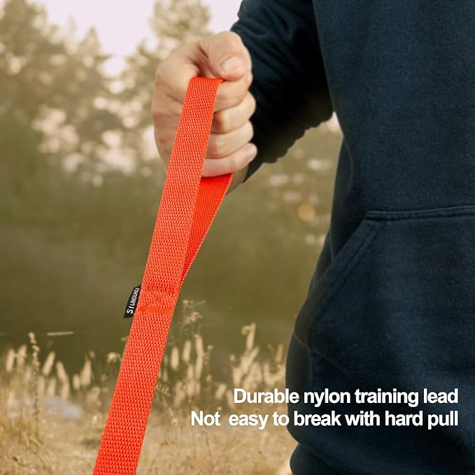 Siumouhoi Dog/Puppy Obedience Recall Training Agility Lead - 15ft 20ft 30ft 40ft 50ft Training Leash - Great for Play, Camping, or Backyard - Orange 30ft (30Feet, Orange)