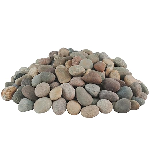40lbs River Rocks, 1-2 Inch Natural Pebbles for Plants, Hand-Picked Premium Stones for Landscaping and Garden Design, Fish Tank, Flower Pots, Pathways and Backyard, Mixed Color