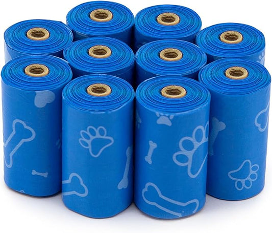 Best Pet Supplies Dog Poop Bags (4 x 150 Bags) for Waste Refuse Cleanup, Doggy Roll Replacements for Outdoor Puppy Walking and Travel, Leak Proof and Tear Resistant, Thick Plastic - Assorted Colors
