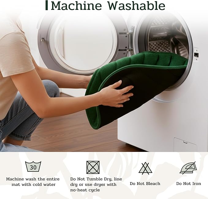 NWK Green Leaf Shaped Self Warming Cat Bed Mat, Thermal Dog Mat Cat Pad, Washable, Non-Slip Bottom for Sofa & Crate & Kennel & Car Seat (Green Leaf, Medium (25.5'' X 19''))