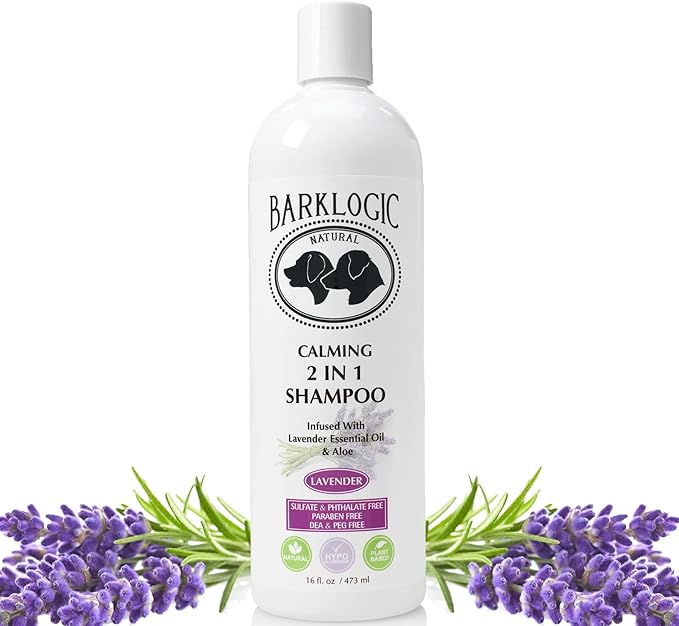 Plant Based 2 in 1 Dog Shampoo and Conditioner, Lavender, 16 fl oz - Grooming Essentials for A Quality Coat - No Parabens, No Phthalates, No Sulfates, No DEA & PEG, Safe & Vegan