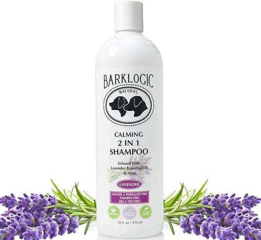 Plant Based 2 in 1 Dog Shampoo and Conditioner, Lavender, 16 fl oz - Grooming Essentials for A Quality Coat - No Parabens, No Phthalates, No Sulfates, No DEA & PEG, Safe & Vegan