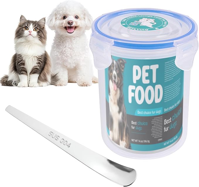 Canned Cat Food Storage Lids,Reusable Airtight Can Cover Pet Food Sealer - Keeps Dog Food Storage Container Food Fresh, Cat Food Container Eliminates Odor, Easy To Use With SUS 304 Spoon,Can Opener