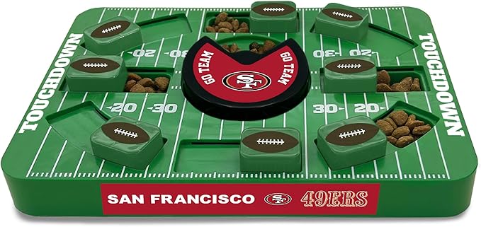 Pets First NFL SAN Francisco 49ERS Large Puzzle Toy - Interactive Dog Treat & Slow Feeding Toy