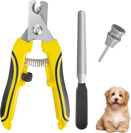 Diamond Dremel Dog Nail Grinder Attachment & Dog & Cat Pets Nail Clippers and Trimmers, Dremel Accessories & Dog Nail Trimmers with Safety Lock to Avoid Over Cutting, Grooming Tool for Pets