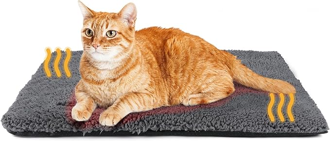 Self Warming Cat Bed Self Heating Cat Dog Mat 29.1 x 18.9 inch Extra Warm Thermal Pet Pad for Indoor Outdoor Pets with Removable Cover Non-Slip Bottom Washable Non Electric