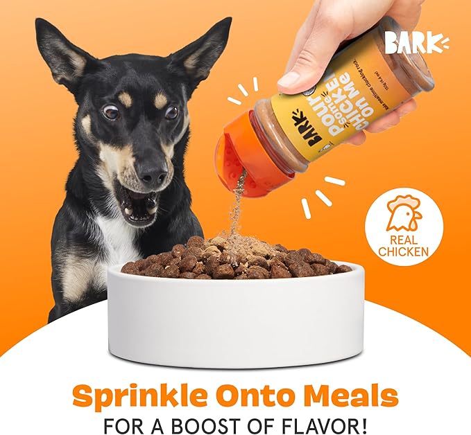 Barkbox Chicken Dog Treat Topper High Protein Limited Ingredient Meal Mixer, Rosemary Extract for Large & Small Breeds, Elevate Dog Food Dining, Shake & Pour for Dog Bowls (Pack of 3)