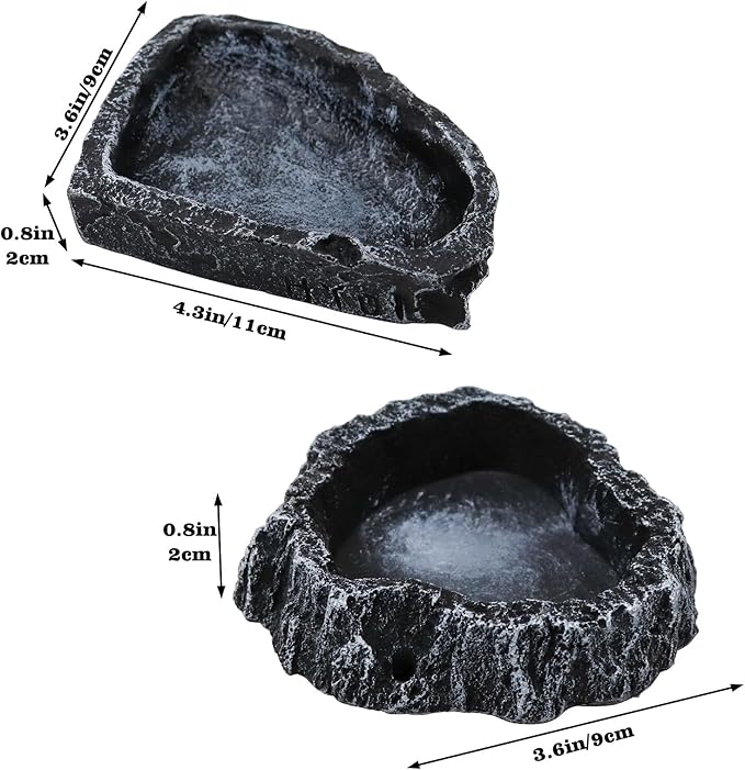 3 Pack Resin Reptile Dish for Food and Water, Hermit Crab Accessories, Hermit Crab Supplies, Hermit Crab Water Bowl, Habitat Accessories for Hermit Crab, Bearded Dragon, Gecko, Tortoise