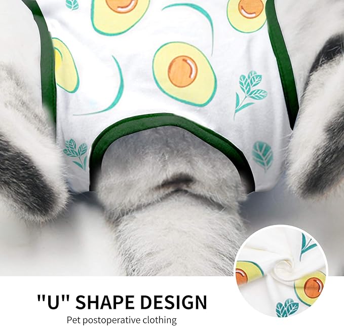 Cat Professional Surgical Recovery Suit,E-Collar Alternative for Cats Dogs,After Surgery Wear, Pajama Suit,Home Indoor Pets Clothing (M (6-8 1bs), Avocado)