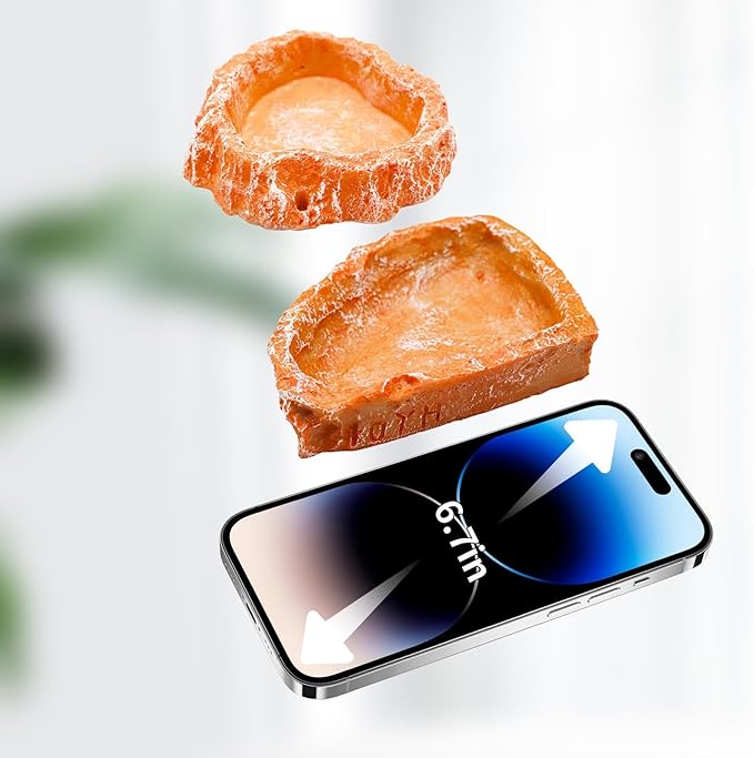 3 Pack Resin Reptile Dish for Food and Water, Hermit Crab Accessories, Hermit Crab Supplies, Hermit Crab Water Bowl, Habitat Accessories for Hermit Crab, Bearded Dragon, Gecko, Tortoise