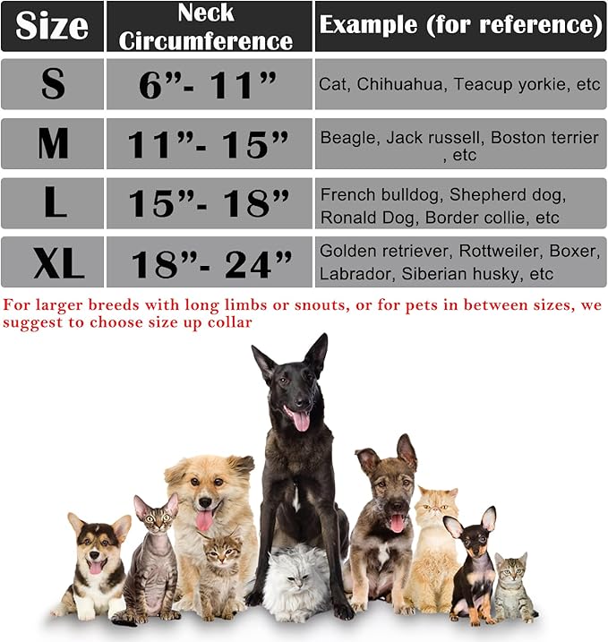 Katoggy Inflatable Dog Cone Collar for Small Medium Large Dogs and Cats, Soft Adjustable Blow up Donut E-Collar for Post-Surgery Recovery