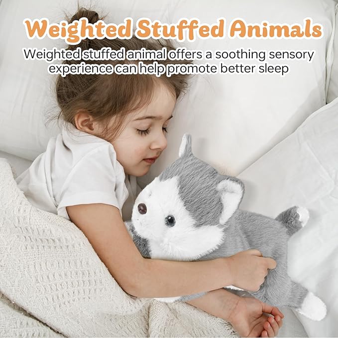 19Inch 3 Pounds Dog Weighted Stuffed Animals, Cute Realistic Puppy Stuffed Animal, Sensory Comfort Plush Throw Pillow Toy, Dog Plush Gift for Adults Kids Youth