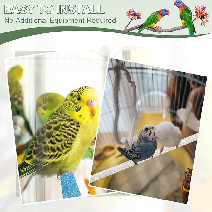 Bird Perch Stand, Wooden Parrot Perch Stand Toy, Paw Grinding Stick, Bird Cage Accessories, 7.48 x 3.94in (Orange, 2 Pcs) Birds Toys Intended for Cage/Parakeets/Conure/Budgie