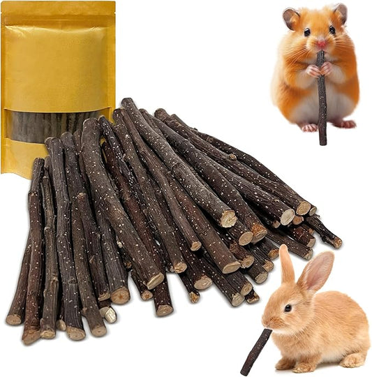 600g Apple Sticks Small Animals Wooden Pet Chew Treats Toys for Guinea Pigs Hamsters Rabbits Chinchillas Squirrels Small Animal Molar Wood Treats Toys
