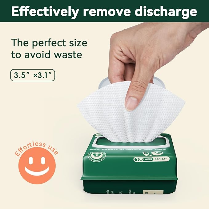 Pet Eye Wipes – 100 Count Unscented Tear Stain Remover | Natural Coconut Oil, Kakadu Plum, Cranberry, Provitamin B5 Formula | Gentle Eye Cleaning Pads for Discharge, Mucus & Saliva Stains