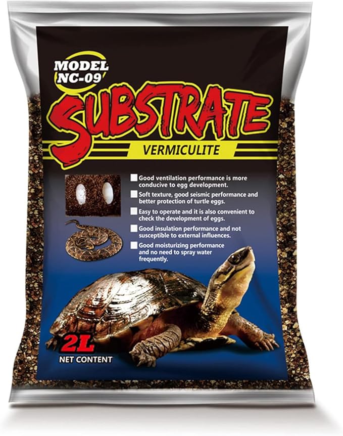 Hamiledyi Reptile Substrate Vermiculite Bedding Snake Hibernant moisturizing Soil Terrarium Bedding for Snake Tortoise Lizard Hatching Eggs(2.1Quart/2L)
