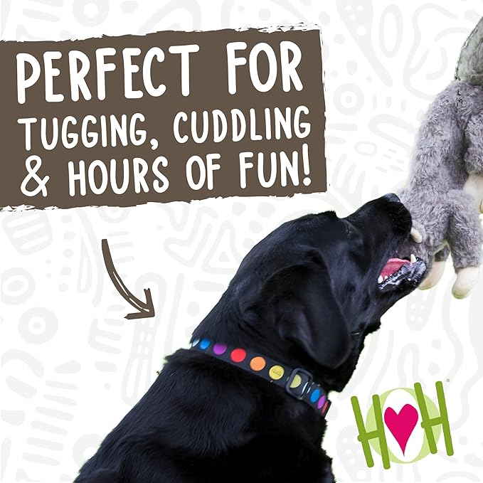 HuggleHounds Plush Dog Toy - Fuzzy Dog Toy, Soft Fleece, Interactive Durable Stuffed for Small and Large Breeds with Squeaker - Feller Squirrel, Small