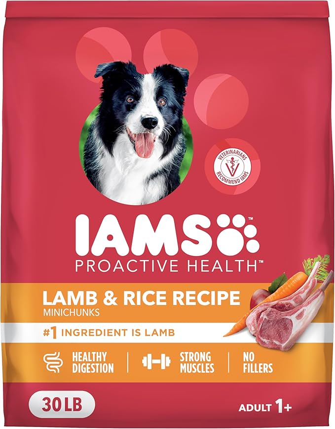 IAMS Proactive Health Minichunks Adult Dry Dog Food with Lamb & Rice, 30 lb. Bag