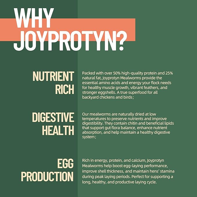 10LB Premium Non-GMO Dried Mealworms - High-Protein Natural Feed & Chicken Treats for Chickens, Ducks, Wild Birds, Quails & Reptiles - Support Egg Production & Feather Growth