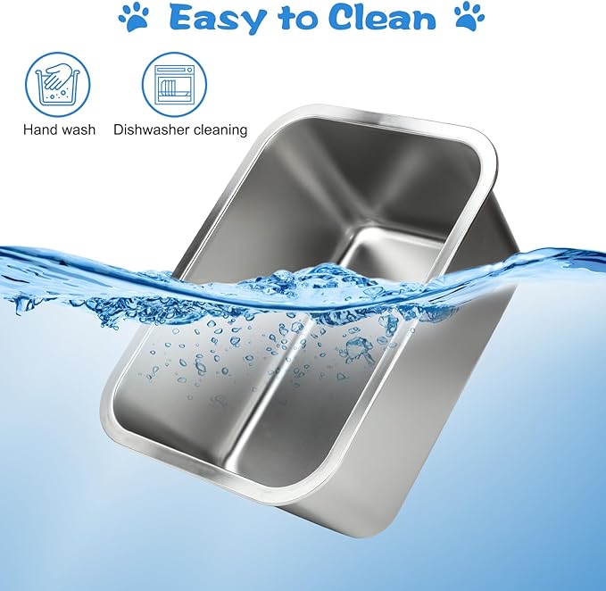 YUEPET 3 Gallons Stainless Steel Dog Water Bowls, Extra Large Metal Dog Food and Water Bowl Large Capacity Pet Water Bowl for Indoor and Outdoor Extra Large Dogs