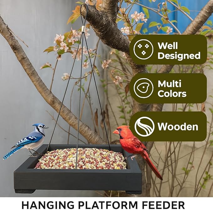 Wooden Platform Bird feeders,Hanging Platform Bird feeders