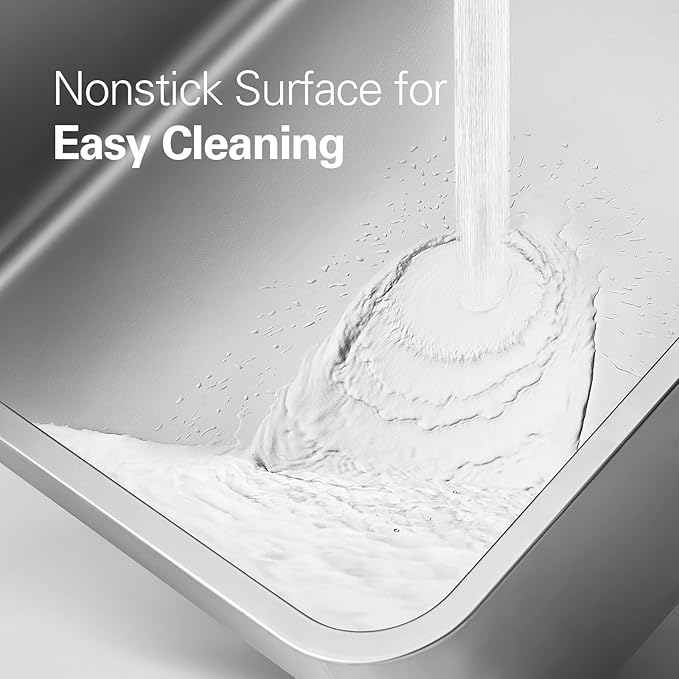 Zarler Stainless Steel Litter Box with Lid, 8” Deep Extra Large Cat Litter Boxes, XL Metal Litter Box for Big Cats with High Sided, Light Grey (Non-Sticky, Easy to Clean, Anti-Urine Leakage)