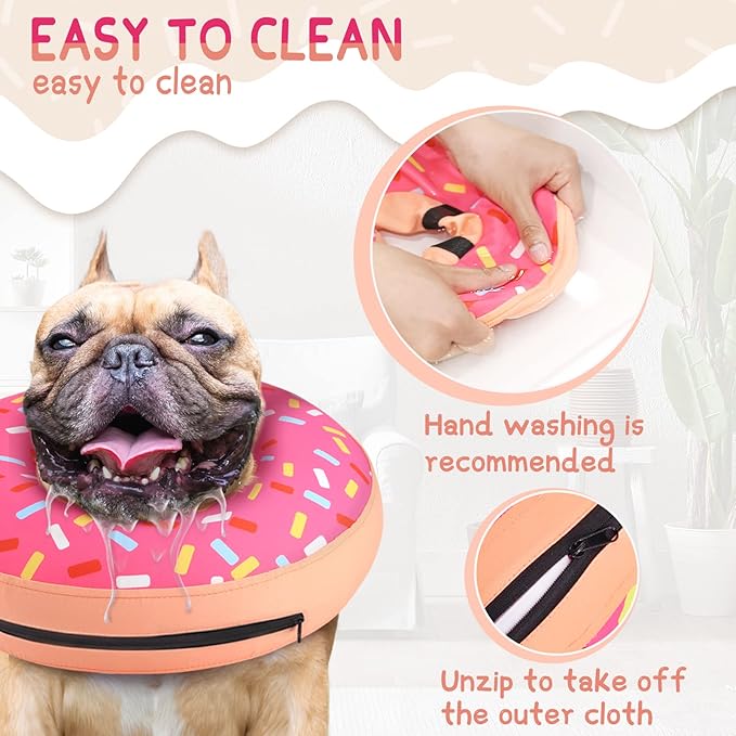Supet Inflatable Dog Cone Collar Alternative After Surgery, Dog Neck Donut Collar Recovery E Collar for Neuter, Soft Pet Cone for Small Medium Large Dogs