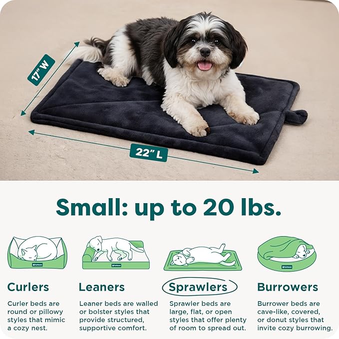 Furhaven ThermaNAP Self-Warming Cat Bed for Indoor Cats & Small Dogs, Washable & Reflects Body Heat - Quilted Faux Fur Reflective Bed Mat - Black, Small