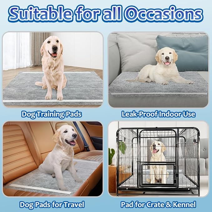 Charcoal Dog Pee Pads Extra Large 28“x34”, Puppy Pads XL 30 Count, Potty Pads for Dogs, Disposable Urine Bed Pads for Odor-Control, X-Large Piddle Underpads, Training Liners for Housebreaking