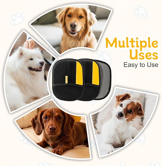 2025 Pet Hair Removal Glove for Cats & Dogs,3pcs Electrostatic Pet Hair Remover,Efficient Grooming Gloves for Pet Hair,Reusable Cat & Dog Hair Remover for Furniture,Couch,Curtain,Carpet