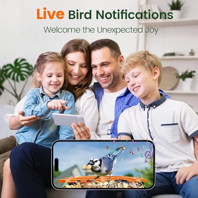 Bird Feeder with Camera 2.5K HD Live Video, AI Bird Identifier, 5MP Photos, 7W Solar Powered & 4000mAh Battery for Wall/Mount/Hang (Green)