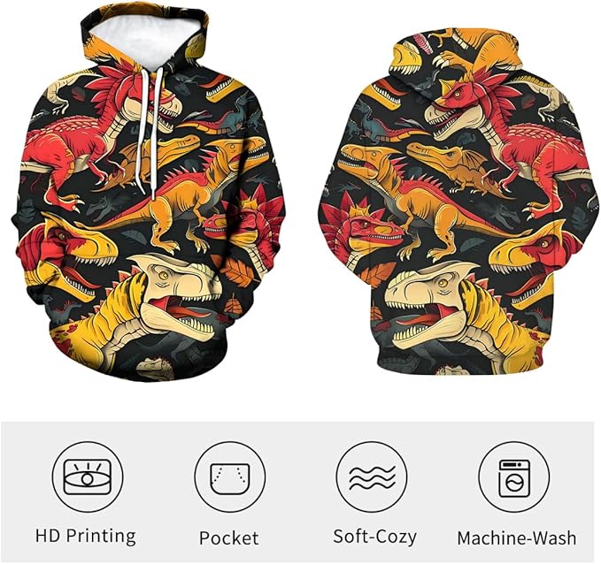 Unisex Adults 3D Dog Cat Printed Hoodies for Men Women Pullover Novelty Sweatshirts with Pockets