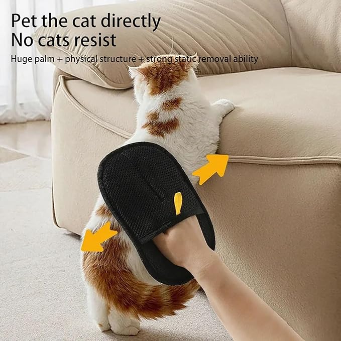 Pet Hair Removal Glove for Cats & Dogs, Electrostatic Reusable Magic Brush Pet Hair Remover Tool for Couch, Furniture,Car Seat,Pet Grooming