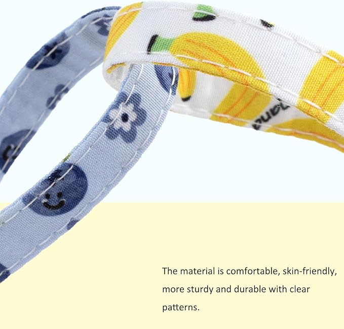 Faygarsle 2 Pack Blueberry Banana Pattern Cat Collars Breakaway Safety Collar with Bell Spring Summer Design for Girl Cats,Yellow Light Blue