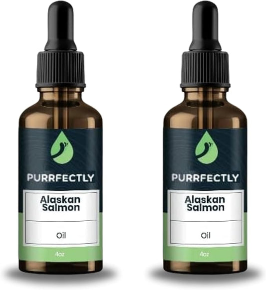 PURRFECTLY Omega-3 Fish Oil for Cats | Premium Senior Blend | Promotes Heart, Immune, Coat & Joint Health | Advanced Wildcrafted Alaskan Salmon Oil for Aging Cats | Omega 3, 6 & 9 EPA & DHA (2-Pack)