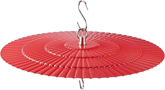 11.2" Metal Bird Feeder Rain Guard, Red Dome Shield Cover Umbrella Shade for Hummingbird Oriole Feeder, Baffles for Bird Feeders