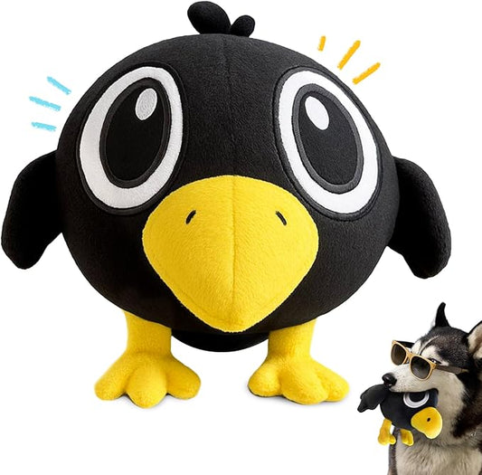 Squeaky Dog Toys for Small Dogs - Black Crow Plush Dog Toy - Soft Stuffed Animal for Dog Toys Puppy with Squeaky Sound to Keep Them Busy, Safe Plush Dog Toy for Interactive Play - 6.5"