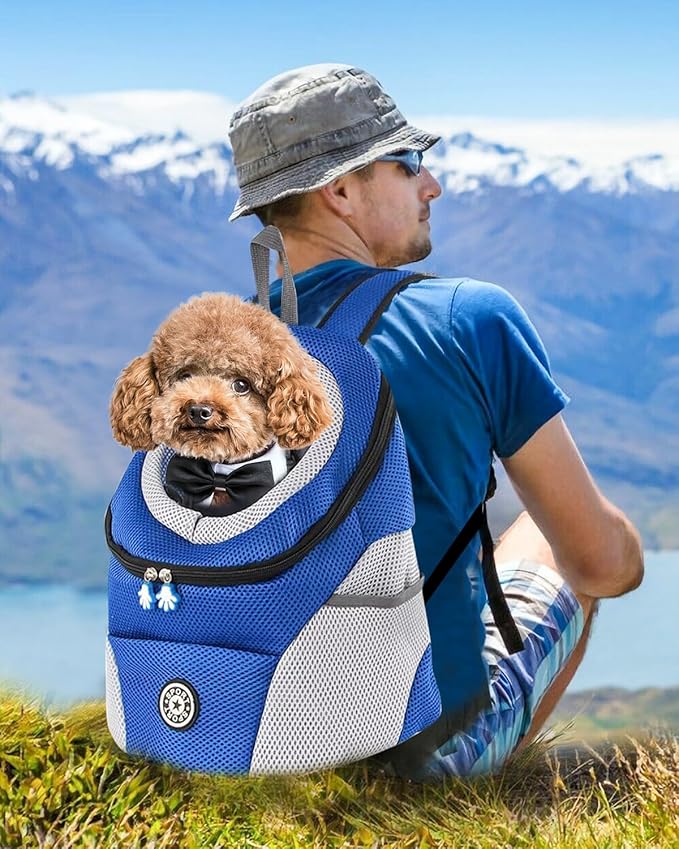 Pet Carrier Backpack,Breathable Dog Backpack Carrier with Adjustable Straps,Side Storage Pockets,Dog Head-Out Backpacks with Safety Belt,Puppy Front and Back Carriers for Small Dogs Cats