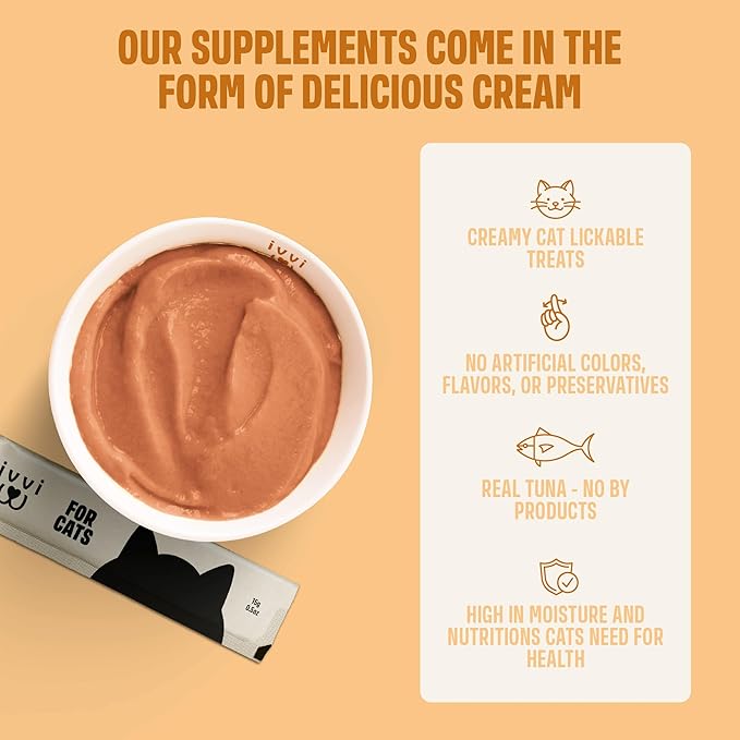 Skin & Coat for Cats – Functional Creamy Snack with Salmon Oil, Algae Oil, Zinc, Collagen & Biotin – Supports Skin and Fur Health – 30 x 0.53 oz Sachets – with Real Tuna