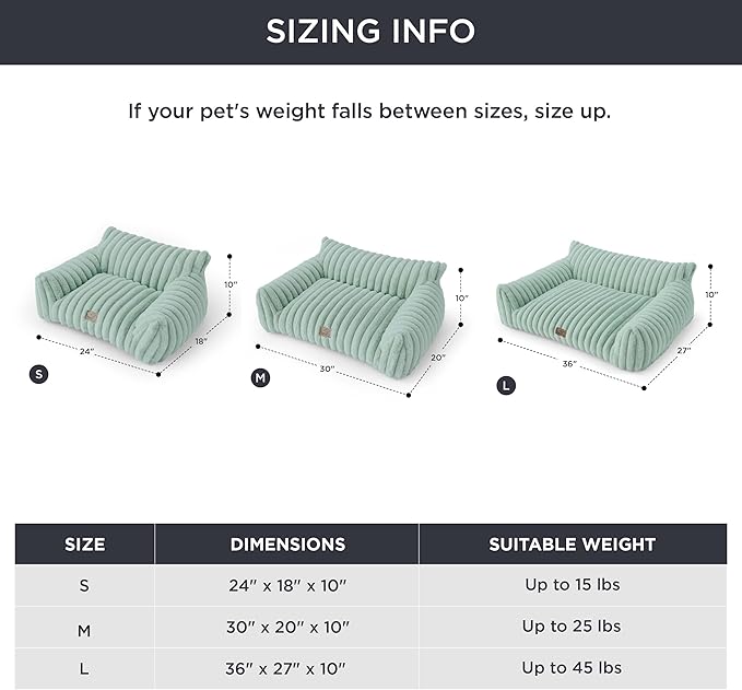 Bedsure Cute Cat Couch for Pets - Fluffy Cat Sofa with Premium Soft Corduroy Fleece, Fuzzy Pet Couch Bed with Removable Washable Cover, Supportive Pet Chair for Indoor Cats, 24inch, Garden Green