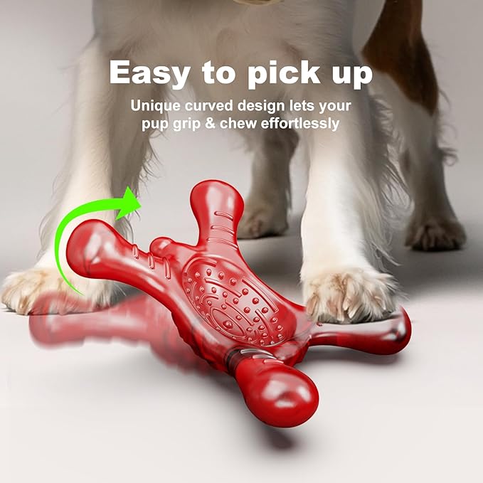 Indestructible Dog Chew Toy for Aggressive Chewers – Tough Nylon Bone for Small Dogs and Puppy Teething, Durable Chew for Super Chewers with Bacon Flavor